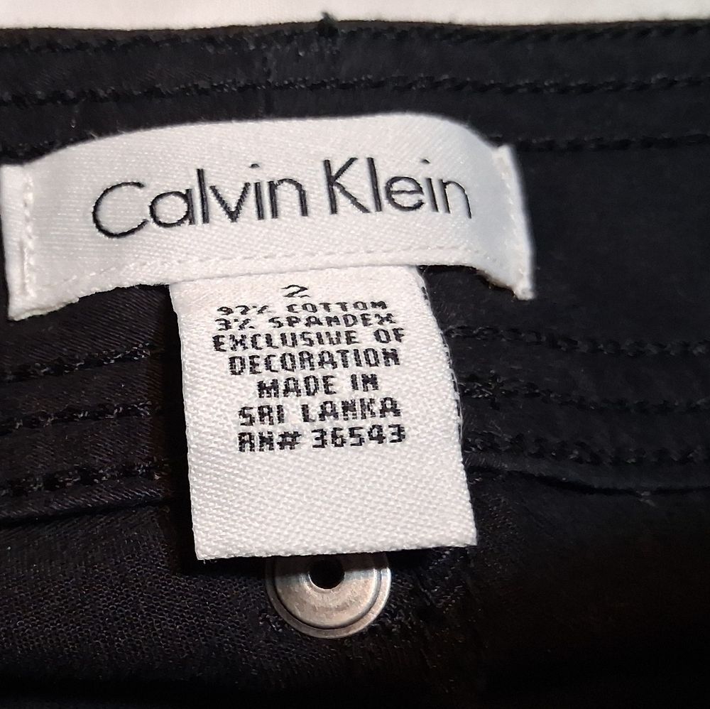Calvin Klein Women’s Black Zip-Detail Jeans Size 2 Business Casual Workwear Chic - Picture 2 of 10